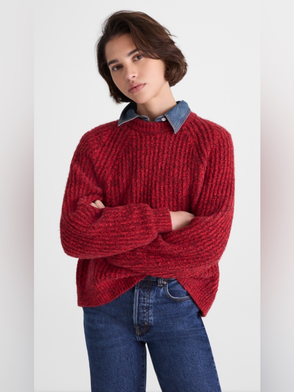 NWT MADEWELL Ribbed Cotton Blend Sweater size women’s small